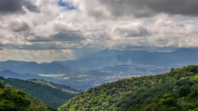 Guatemala Amatitl&aacute;n valley timelapse during a cloudy day - Timelapse
