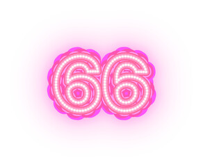 Pink Neon Alphabet Letters,  Numbers, And Signs On a Transparent Background