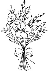 illustration of a flower. Bunch of flowers 