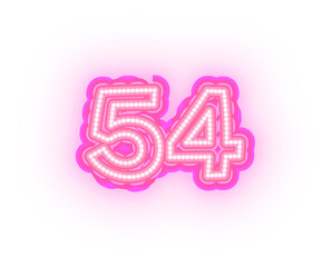 Pink Neon Alphabet Letters,  Numbers, And Signs On a Transparent Background