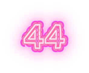 Pink Neon Alphabet Letters,  Numbers, And Signs On a Transparent Background