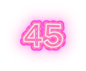 Pink Neon Alphabet Letters,  Numbers, And Signs On a Transparent Background