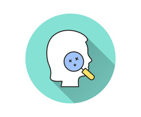 Skin treatment flat icon. Simple vector illustration with long shadow.