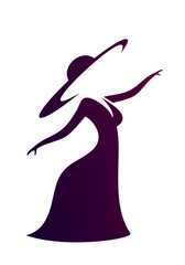 The symbol of a fashionable woman in a hat.
