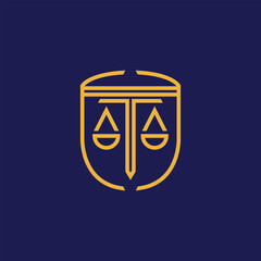 Fototapeta na wymiar Universal legal, lawyer, scales idea creative premium symbol. law logo design icon 