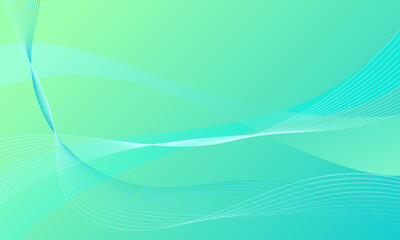 green business lines wave curves soft gradient abstract background