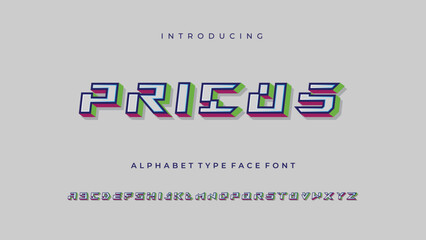Fototapeta premium Technology Retro Alphabet Type Face Font