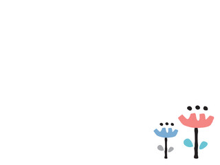 かわいい花のフレーム／手描きイラスト素材