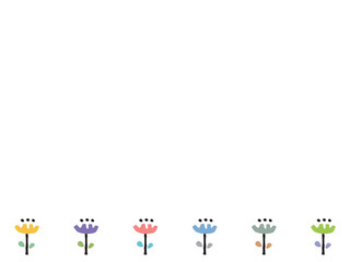 かわいい花のフレーム／手描きイラスト素材