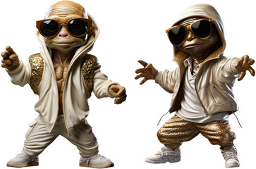 hip hop dancing aliens with sunglasses, generative ai