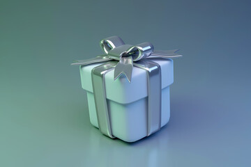 Gift box on gradient background for the festival Merry Christmas, Happy New Year greeting card. Birthday and Surprise Prizes for Illustration Design