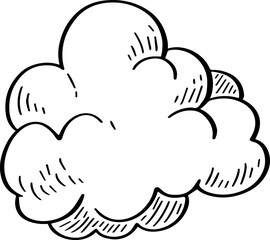 hand drawn cloud illustration.