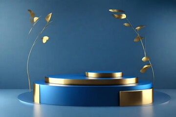podium with gold coins and stars