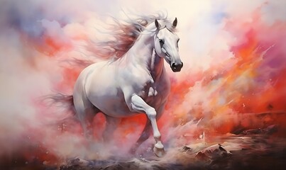 Obraz na płótnie Canvas a horse in a tornado