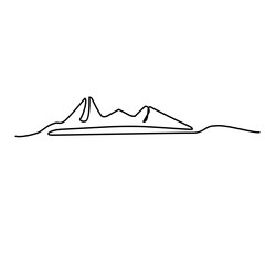 continuous mountain line drawing