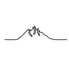 continuous mountain line drawing