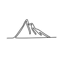 continuous mountain line drawing