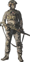 Drawing Japanese special force,elite,strong,art.illustration,vector