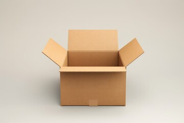 Open cardboard box mockup on a white background