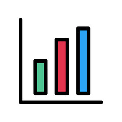 Business chart icon symbol image vector. Illustration of growth diagram data graphic pictogram infographic design image