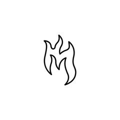 Flame line icon vector design