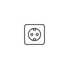 Plug socket line icon vector design