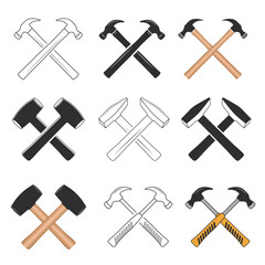 Hammer Vector Bundle, Hammer Clipart Bundle, Hammer Silhouette Vector Bundle,  Hammer illustration, Carpenter Vector Bundle, Mechanic silhouette, Mechanic Tools, Carpenter tools, Worker elements