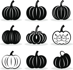 Halloween silhouette set on white background vector illustration