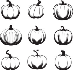 Halloween silhouette set on white background vector illustration