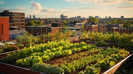 Urban gardens thriving atop once barren rooftops | generative AI