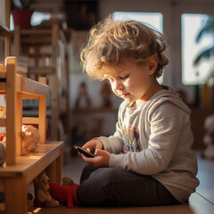 a Child is playing a game on a smartphone and someone is watching a video