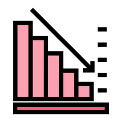 Business chart icon symbol image vector. Illustration of growth diagram data graphic pictogram infographic design image