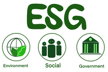 ESG Vector Illustration Sustainable and Ethical Business Concept for Environmental Social Governance with icons