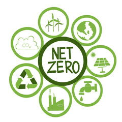 Net zero icons, Vector Illustration