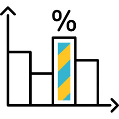 Business chart icon symbol image vector. Illustration of growth diagram data graphic pictogram infographic design image