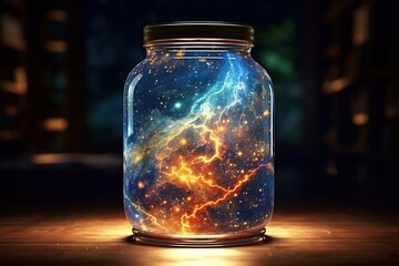 the entire universe contained inside a glass - Powered by Adobe