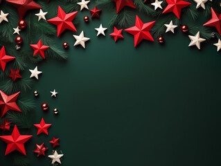 Christmas ornaments frame background with copy space, holiday and happy new year concept