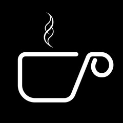 Hot coffee icon in graphic design. Coffee cup symbol. 