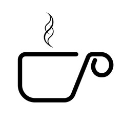 Hot coffee icon in graphic design. Coffee cup symbol. 