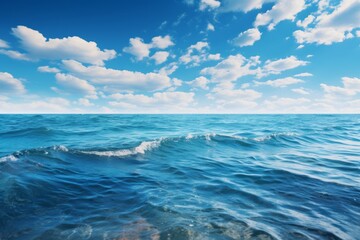 Naklejka na ściany i meble Sea Water Horizon Meeting The Sky, Generative AI