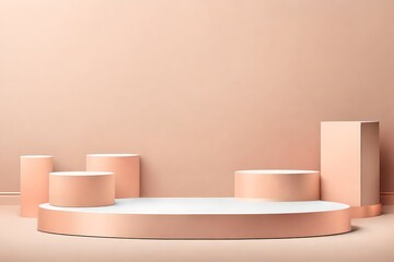 3d podium on pink stage 