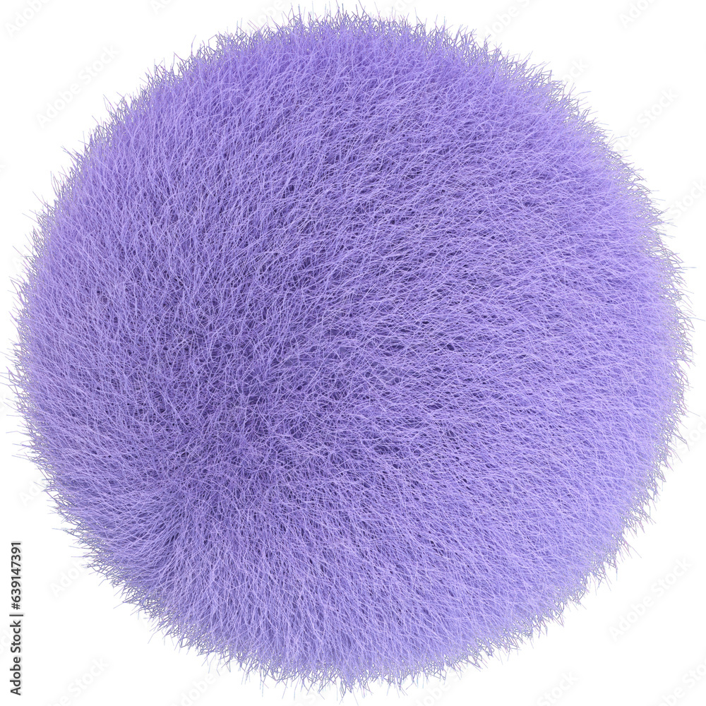 Canvas Prints 3d abstract purple hairy shape in a playful style with a transparent background. geometric shape.