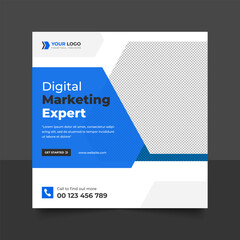 Digital business marketing banner for social media post template