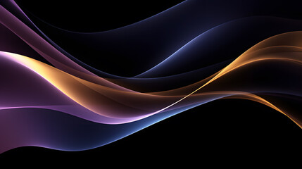 abstract background with a glowing wavy pattern on a black background