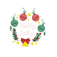 christmas, vector, set, illustration, decoration, tree, holiday, design, gift, art, collection, cartoon, sweet, xmas, celebration, typography, handwriting, art