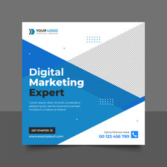 Digital business marketing banner for social media post template