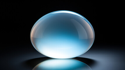 An enchanting image of a smooth, polished moonstone reflecting its characteristic blue adularescence under soft natural light 