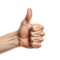 Side view of thump sign, like & fine isolated on a transparent background.