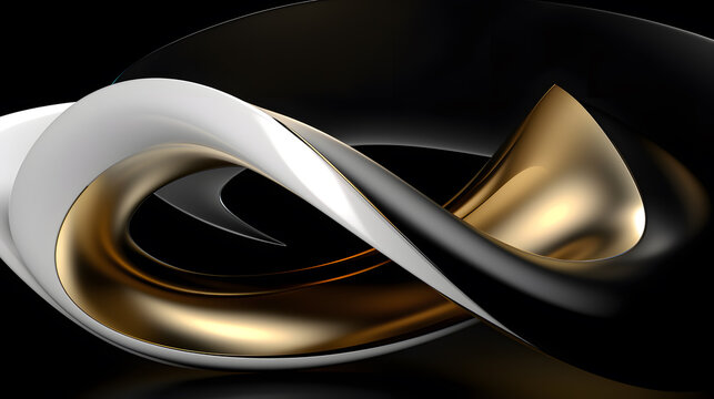 abstract wavy metallic background with gold and black elements