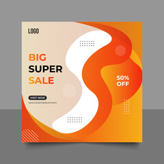 Flash sale discount banner template promotion